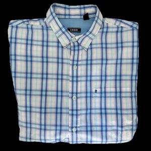 (Like New) IZOD Men's Plaid Button Down Long Sleeve Shirt Men's Size M